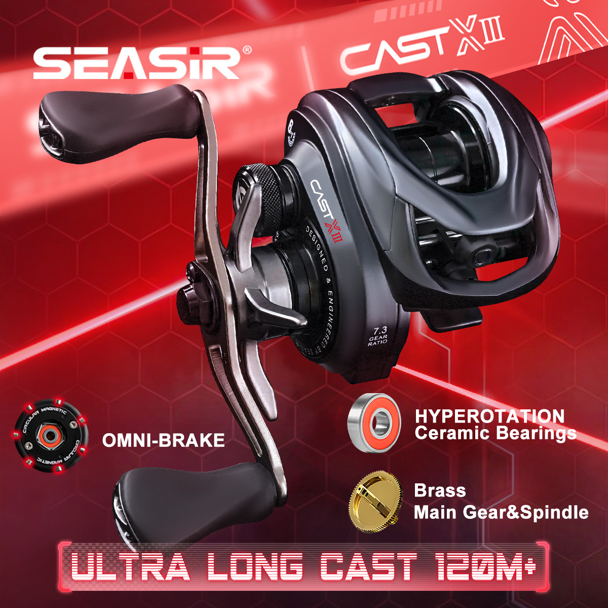 Abu Garcia Reel Max - SEASIR CAST-X3 Kołowrotek Baitcastingowy do Bardzo